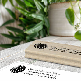 Sello De Caucho Playa de Foliage Tropical alumbra Navidades de vac