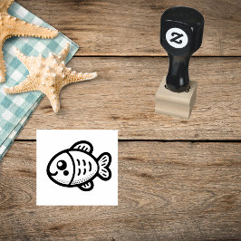 Sello De Caucho Playful Fish Rubber Stamp