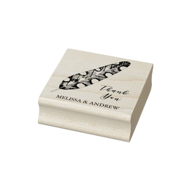 Sello De Caucho Pluma elegante - Gracias - Personalizada (Sello)