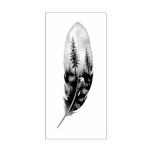 Sello De Caucho Pluma encantadora con obra de arte de águila calva