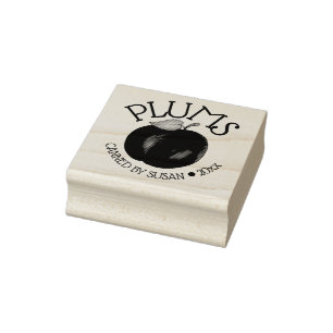 Sello De Caucho Plumas De Fruta De Plino Púrpura De Verano Ripe Cu