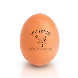 Sello De Caucho Pollo de mano de huevera de granjas de pequeño tam