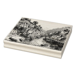 Sello De Caucho Polperro, Cornwall, puerto de Inglaterra