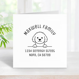 Sello De Caucho Poodle Mix Dog Doodle Pet Family Arch Address