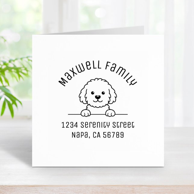 Sello De Caucho Poodle Mix Dog Doodle Pet Family Arch Address (Subido por el creador)