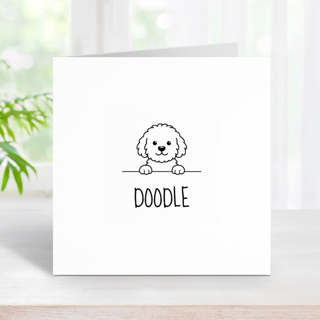 Sello De Caucho Poodle Mix Doodle Doodle Nombre personalizado 1x1 (Subido por el creador)