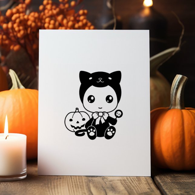 Sello De Caucho Primera calabaza de gato negro para bebé de Hallow (Subido por el creador)