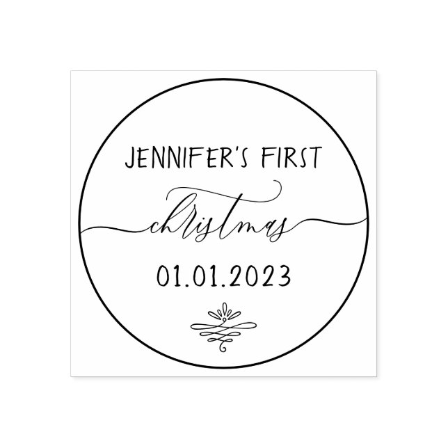 Sello De Caucho Primera firma navideña (Impresión)