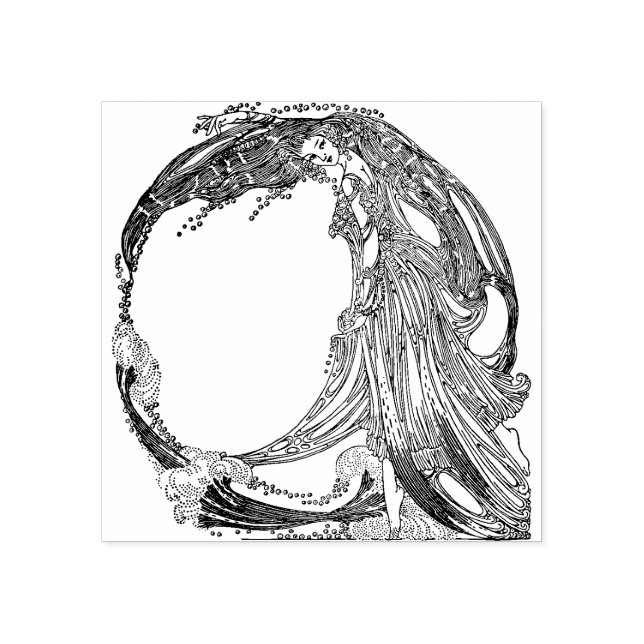 Sello De Caucho Princesa de Art Nouveau (Impresión)