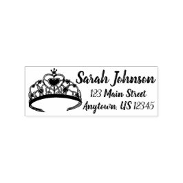 Sello De Caucho Princess Silver Tiara Royalty Queen Crown Address