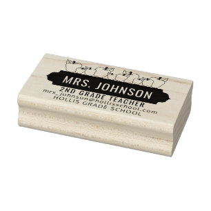 Sello De Caucho Profesor escolar - Diseño Apple