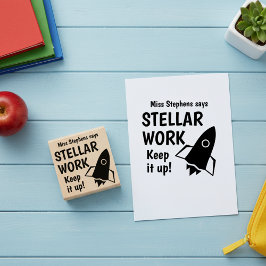 Sello De Caucho Profesor personalizado dice que el trabajo estelar