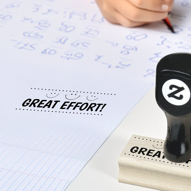 Sello De Caucho Profesores Cara Sonriente Gran Esfuerzo (Great Effort Smily Face Teachers Rubber Stamp)