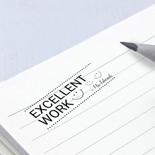 Sello De Caucho Profesores Personalizados Excelente Trabajo