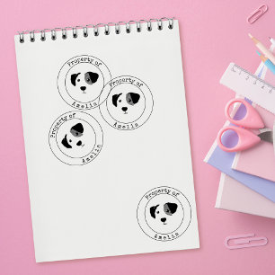 Sello De Caucho Propiedad de perro feliz de