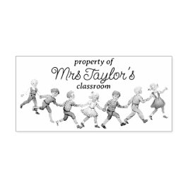 Sello De Caucho Propiedad del aula del profesor con baile infantil