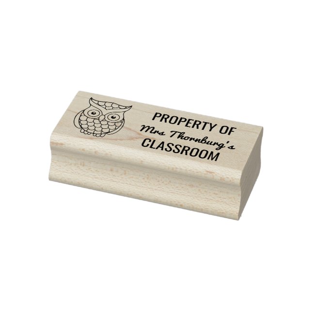 Sello De Caucho Propiedad Del Profesor Classroom Personalizado Owl (Sello)