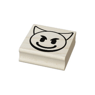 Sello De Caucho Purple Devil Emoji Rubber Stamp