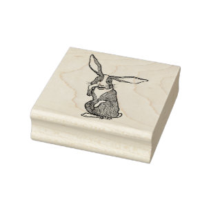 Sello De Caucho Rabbit tonto contando secretos estampado de arte v