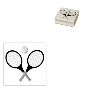Sello De Caucho Racquet de tenis de moda y bolas
