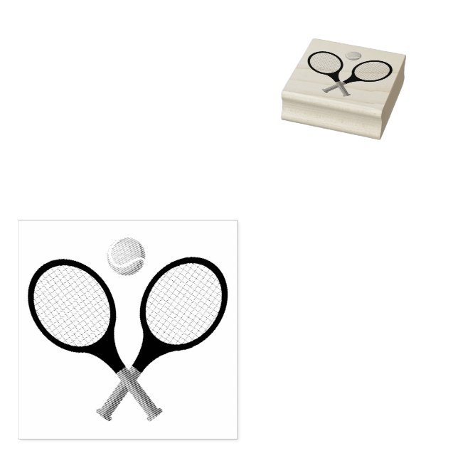 Sello De Caucho Racquet de tenis de moda y bolas (Sellado)