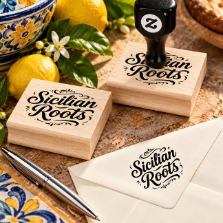 Sello De Caucho Raíces Sicilianas - Diseño Italiano Patrimonio