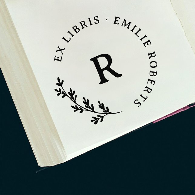 Sello De Caucho Rama Botánica Nombre de Ronda Inicial Ex Libris (Subido por el creador)
