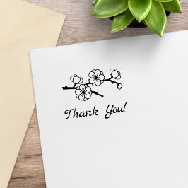 Sello De Caucho Rama de florecimiento Gracias 1x1