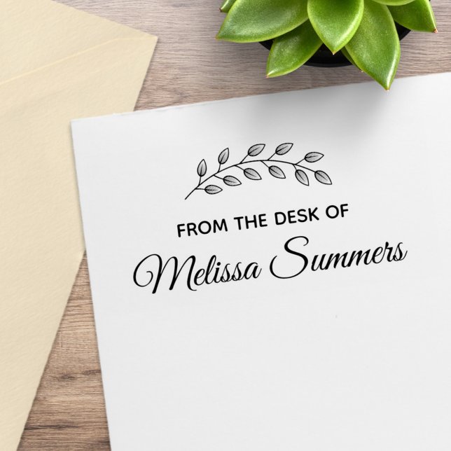 Sello De Caucho Rama de hojas de guirnalda botánica de la Oficina  (Subido por el creador)