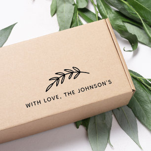 Sello De Caucho Rama de Hojas Gráficas con Nombre de Familia con A