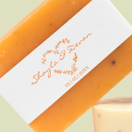 Sello De Caucho Ramas del corazón de las flores silvestres y Boda 