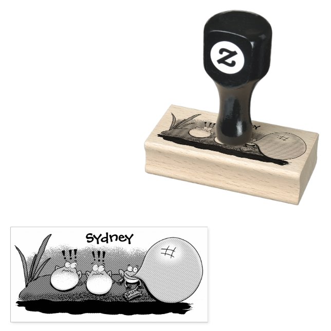 Sello De Caucho Rana graciosa de ranas bubblegum personalizado ilu (Sellado)