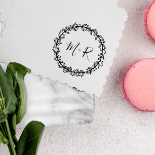 Sello De Caucho Realizar sus Propias Iniciales Bodas de Caligrafía