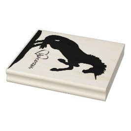 Sello De Caucho Rearing Unicorn Silhouette (corazón)