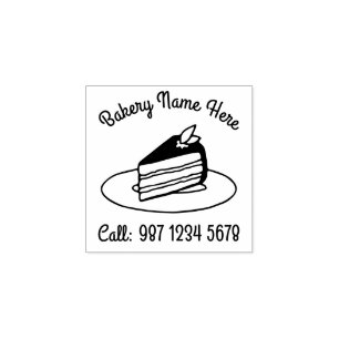 Sello De Caucho Rebanada de pastel Panadería Pastelería