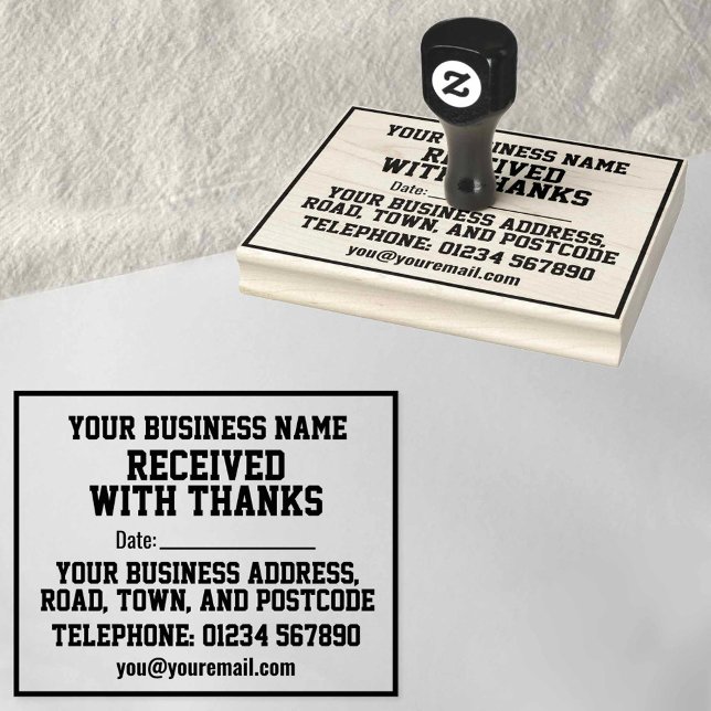 Sello De Caucho Recibido con agradecimiento con nombre, dirección  (Subido por el creador)