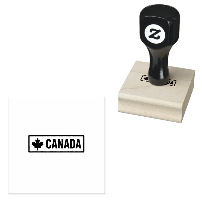 Sello De Caucho Rectangular Styling Canada Logo Printed Jet Black  (Sellado)