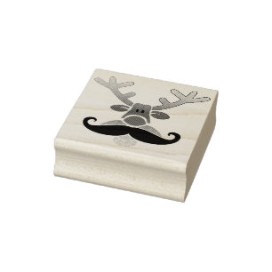 Sello De Caucho Red Nosed Rudolph con Mustache + tu idea