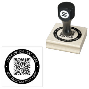 Sello De Caucho Reemplazar por su propio código QR cargado o image