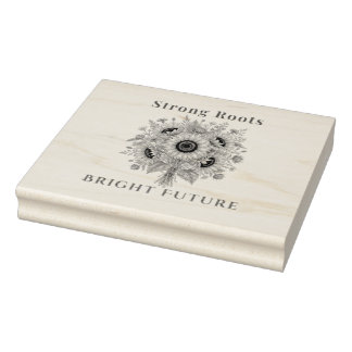Sello De Caucho Regalo de Arte Floral Botánico de Girasoles Florec