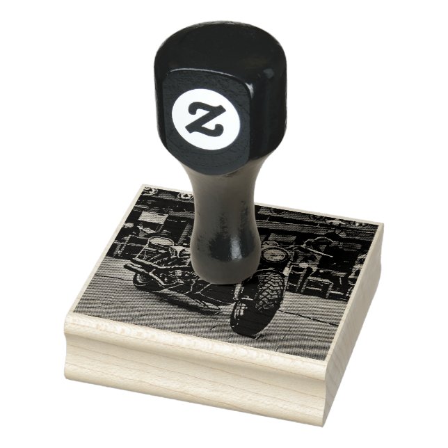 Sello De Caucho regalo de motocicletas retro (Sello)