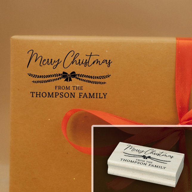 Sello De Caucho Regalo de Navidad de Bow & Garland Merry de la fam (Subido por el creador)