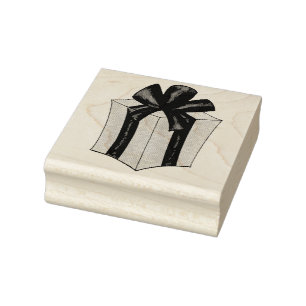 Sello De Caucho Regalo envuelto Caja actual Navidades Fiesta de cu