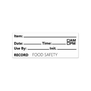 Sello De Caucho Registro de Fecha de Seguridad Alimentaria