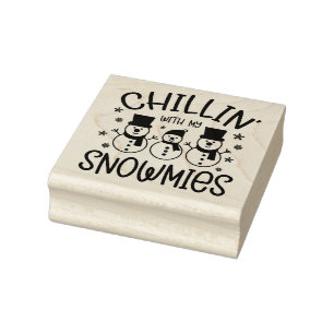 Sello De Caucho Relajándome con Mis Muñecos de Nieve 
