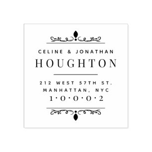 Sello De Caucho Remite casado art déco elegante de los pares