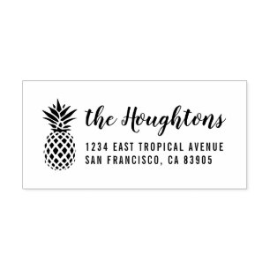 Sello De Caucho Remite manuscrito de la piña tropical