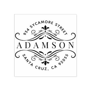 Sello De Caucho Remite moderno circular de encargo del apellido