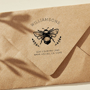 Sello De Caucho Remite rústico del apellido del abejorro el  