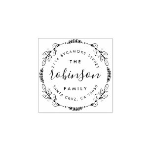 Sello De Caucho Remite rústico elegante de encargo del apellido